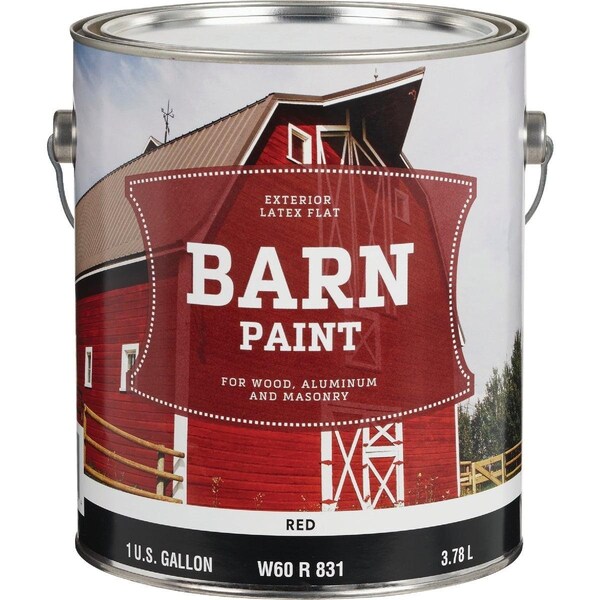 All-Source Latex Flat Exterior Barn Paint, Red, 1 Gal. W60R00831-16 - main